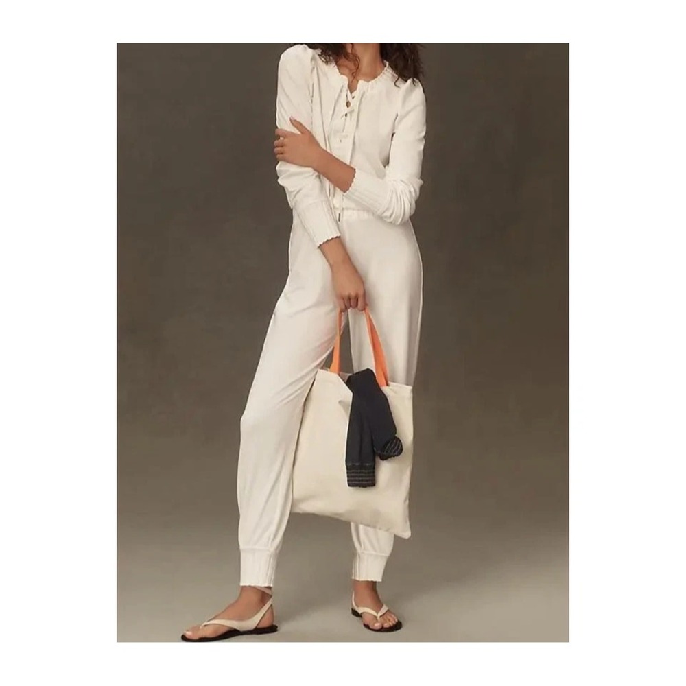 Anthropologie Sundays TORY Lounge Knit Jumpsuit Women Size S Coquette Athleisure